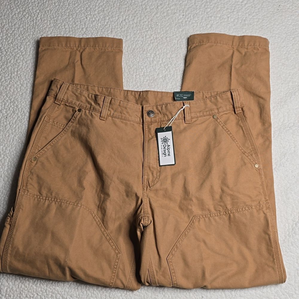 1329 NWT Alpine Design Men's Utility Pant Brown Khaki 36x32 - Picture 4 of 8